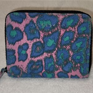 Leibeskind Berlin Suede Zip Around Leopard Wallet